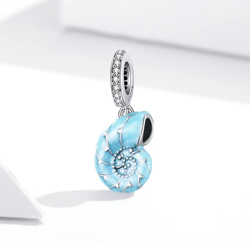 (imagem para) Charm Pendente Concha Azul estilo Pandora - SCC1560 - Visualizar 3