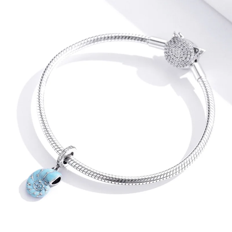 (imagem para) Charm Pendente Concha Azul estilo Pandora - SCC1560 - Visualizar 4