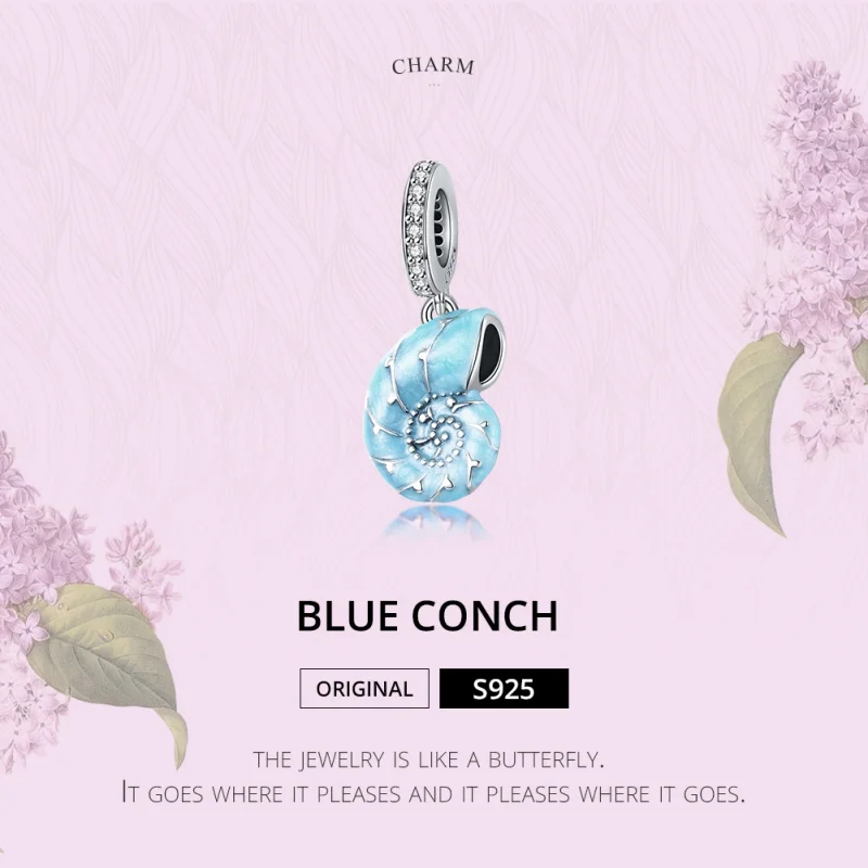 (imagem para) Charm Pendente Concha Azul estilo Pandora - SCC1560 - Visualizar 6