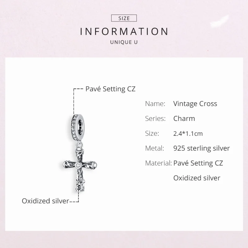(imagem para) Charm Pendente Cruz Vintage estilo Pandora - BSC313 - Visualizar 6