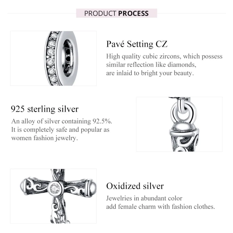 (imagem para) Charm Pendente Cruz Vintage estilo Pandora - BSC313 - Visualizar 7