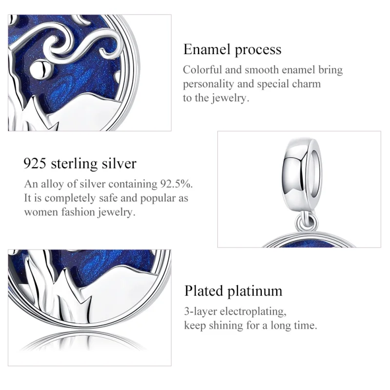 (imagem para) Charm Pendente Céu estrelado estilo Pandora - SCC1389 - Visualizar 5