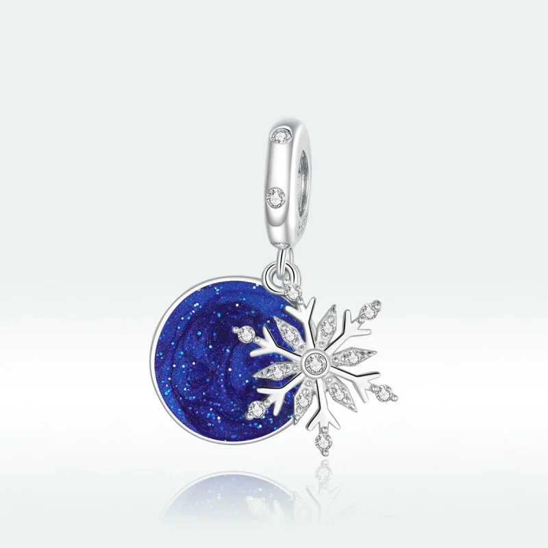 (imagem para) Charm Pendente Céu noturno com neve estilo Pandora - BSC367 - Visualizar 5