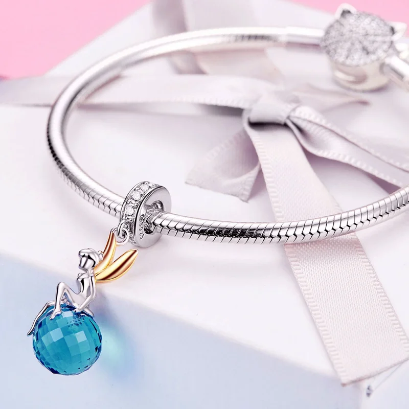 (imagem para) Charm Pendente Dois tons Elf Planet estilo Pandora - BSC056 - Visualizar 4