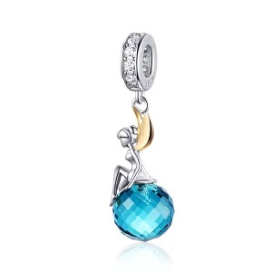 Charm Pendente Dois tons Elf Planet estilo Pandora - BSC056 (imagem para) Charm Pendente Dois tons Elf Planet estilo Pandora - BSC056