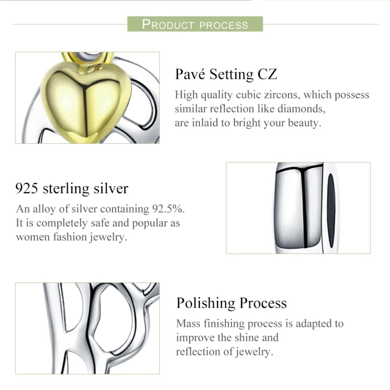 (imagem para) Charm Pendente Dois tons Elf Wings estilo Pandora - SCC838 - Visualizar 7