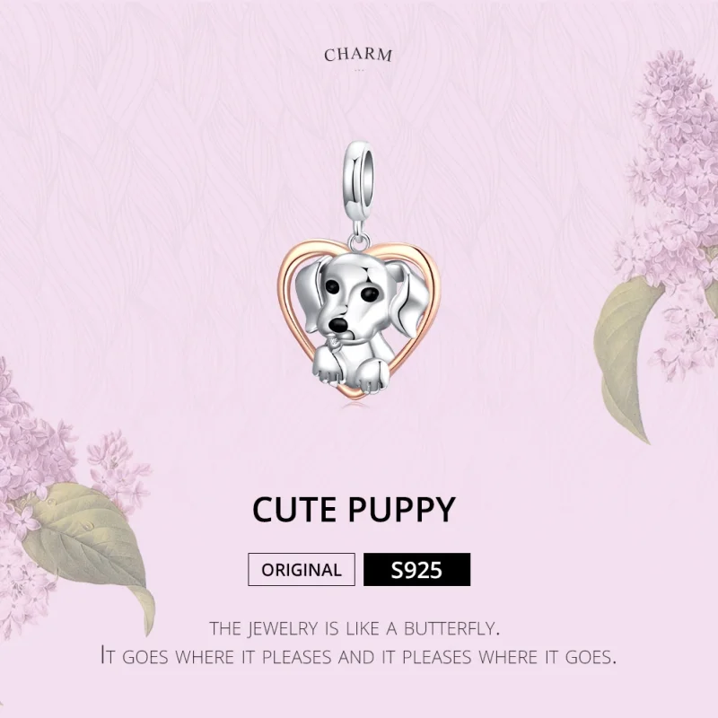 (imagem para) Charm Pendente Dois tons Filhote de labrador estilo Pandora - SCC1611 - Visualizar 6