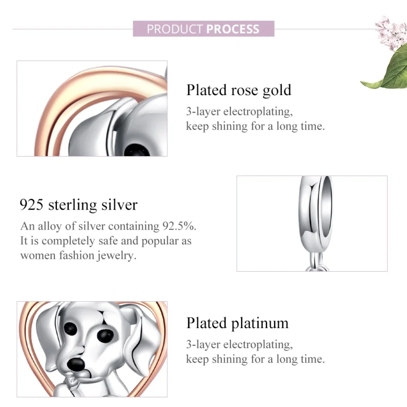 (imagem para) Charm Pendente Dois tons Filhote de labrador estilo Pandora - SCC1611 - Visualizar 8