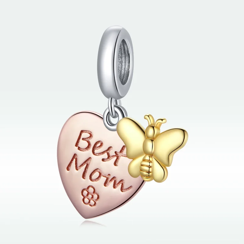 (imagem para) Charm Pendente Dois tons Melhor mãe estilo Pandora - SCC1792 - Visualizar 5