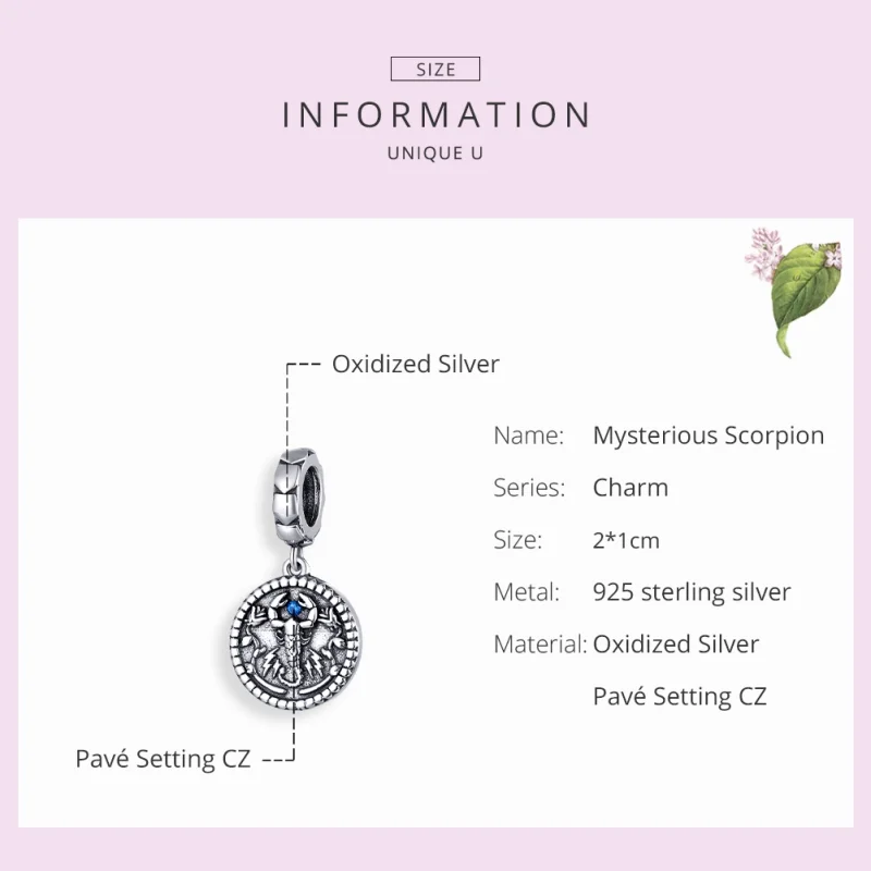 (imagem para) Charm Pendente Escorpião misterioso estilo Pandora - SCC1503 - Visualizar 7