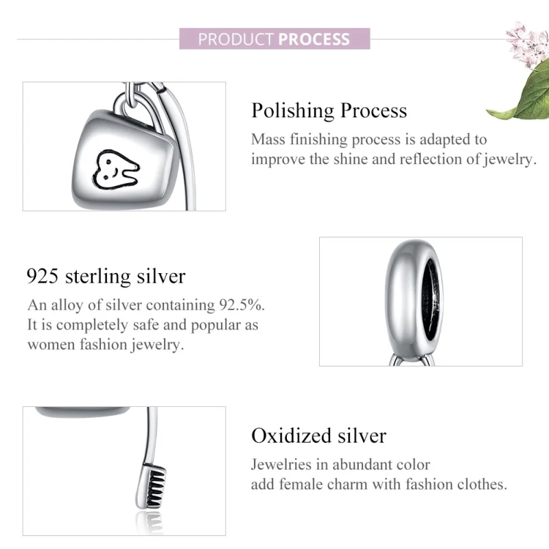 (imagem para) Charm Pendente Escova de dente e copo estilo Pandora - SCC1597 - Visualizar 8