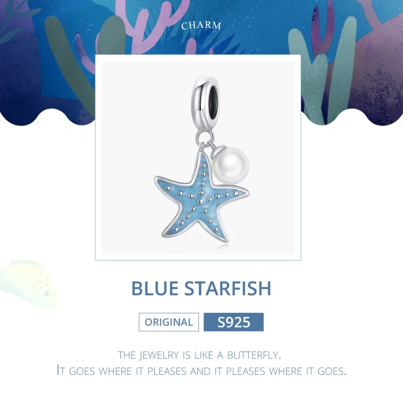 (imagem para) Charm Pendente Estrela do mar azul estilo Pandora - SCC1807 - Visualizar 6