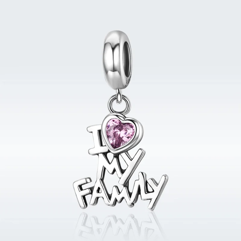(imagem para) Charm Pendente Eu amo minha família estilo Pandora - SCC251 - Visualizar 2