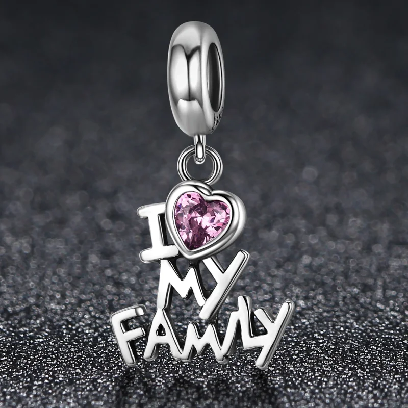 (imagem para) Charm Pendente Eu amo minha família estilo Pandora - SCC251 - Visualizar 3