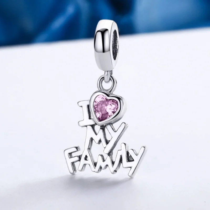 (imagem para) Charm Pendente Eu amo minha família estilo Pandora - SCC251 - Visualizar 4
