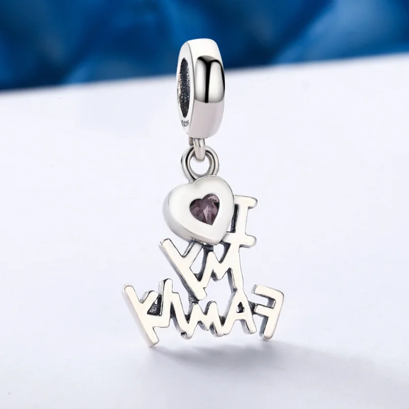 (imagem para) Charm Pendente Eu amo minha família estilo Pandora - SCC251 - Visualizar 5