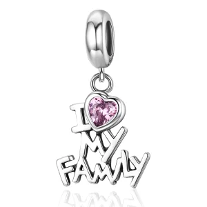 (imagem para) Charm Pendente Eu amo minha família estilo Pandora - SCC251