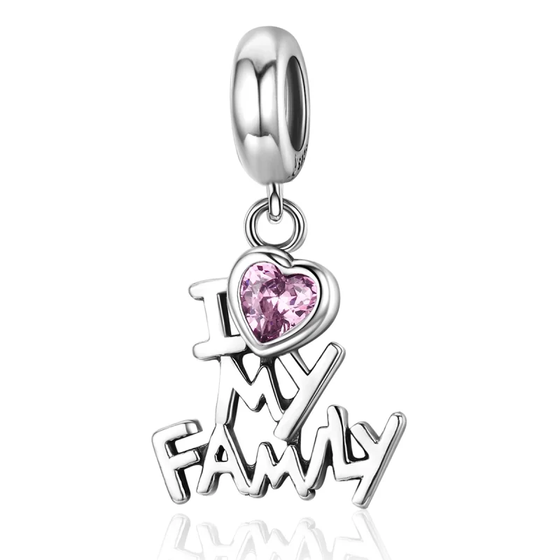 (imagem para) Charm Pendente Eu amo minha família estilo Pandora - SCC251