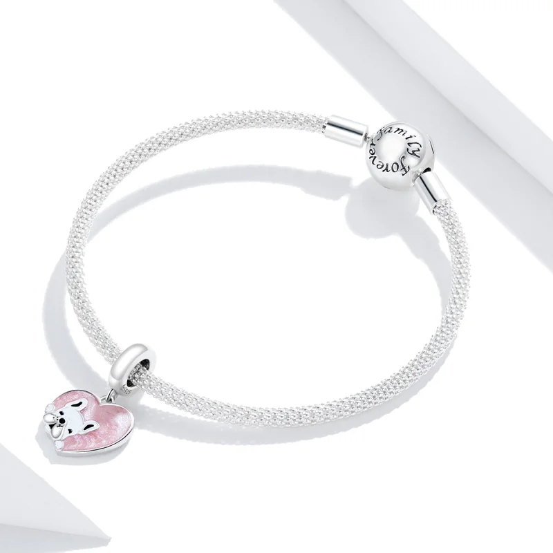 (imagem para) Charm Pendente Filhote de cachorro com amor estilo Pandora - BSC360 - Visualizar 3