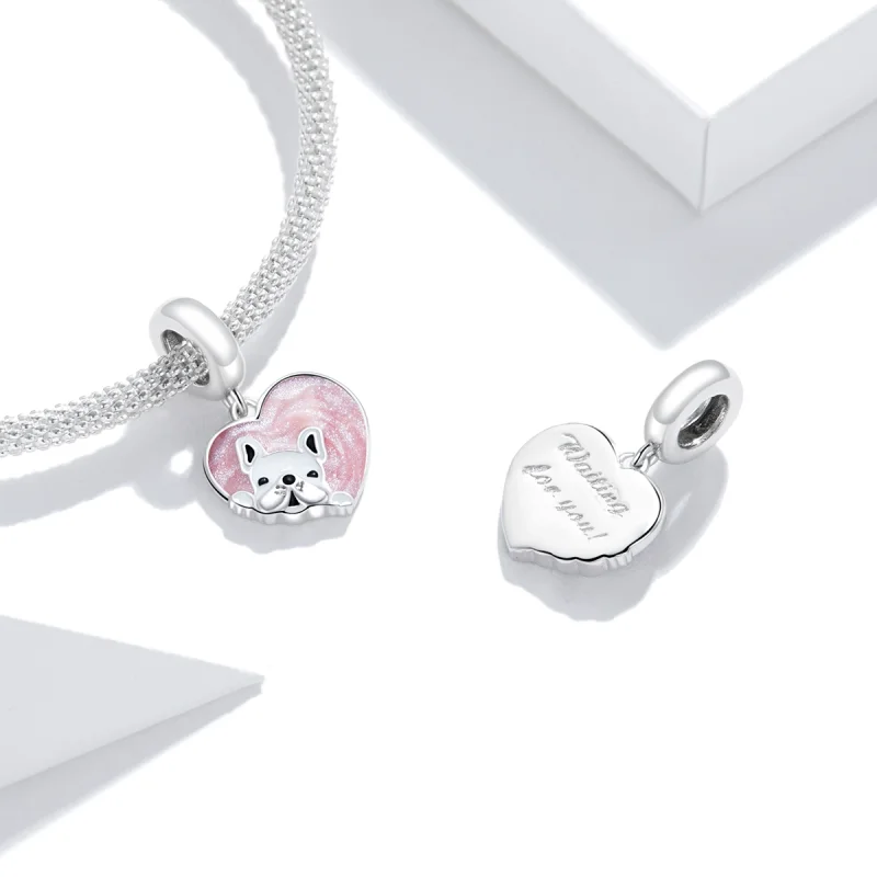 (imagem para) Charm Pendente Filhote de cachorro com amor estilo Pandora - BSC360 - Visualizar 4