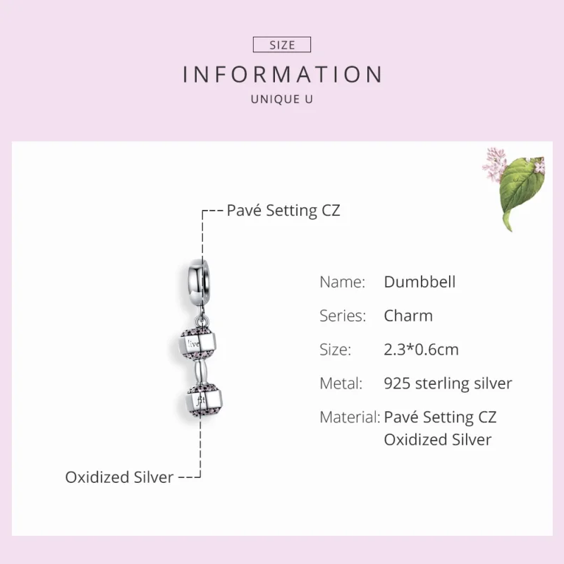 (imagem para) Charm Pendente Haltere estilo Pandora - SCC1340 - Visualizar 7