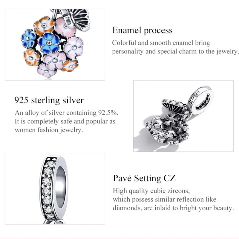 (imagem para) Charm Pendente Jardim colorido estilo Pandora - SCC1702 - Visualizar 7