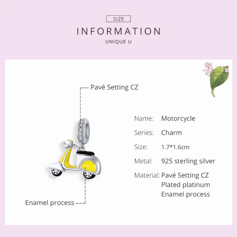 (imagem para) Charm Pendente Motocicleta estilo Pandora - BSC136 - Visualizar 7