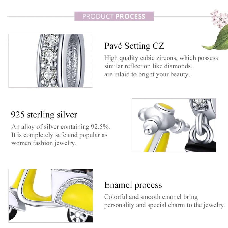 (imagem para) Charm Pendente Motocicleta estilo Pandora - BSC136 - Visualizar 8