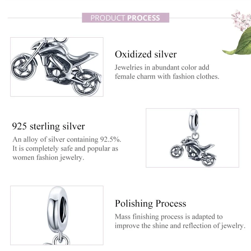 (imagem para) Charm Pendente Motocicleta estilo Pandora - SCC1712 - Visualizar 7