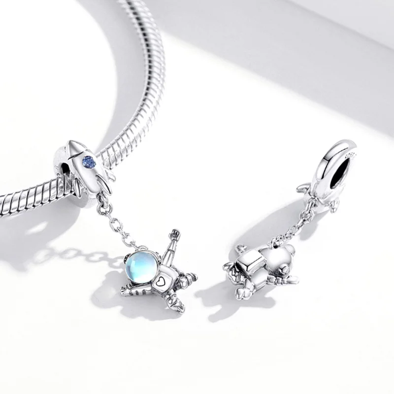 (imagem para) Charm Pendente Nave espacial e astronauta estilo Pandora - SCC1695 - Visualizar 4