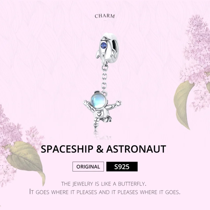 (imagem para) Charm Pendente Nave espacial e astronauta estilo Pandora - SCC1695 - Visualizar 6