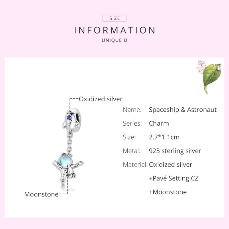 (imagem para) Charm Pendente Nave espacial e astronauta estilo Pandora - SCC1695 - Visualizar 7