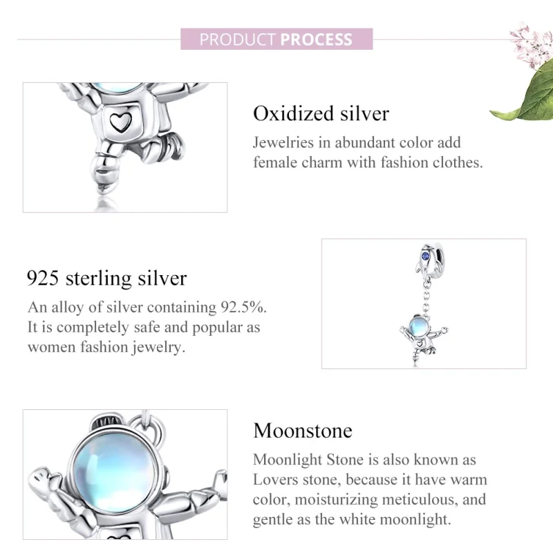 (imagem para) Charm Pendente Nave espacial e astronauta estilo Pandora - SCC1695 - Visualizar 8