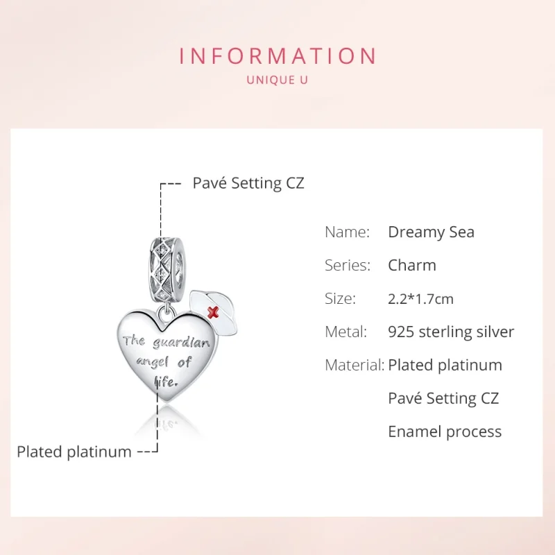 (imagem para) Charm Pendente O anjo da guarda da vida estilo Pandora - BSC307 - Visualizar 6