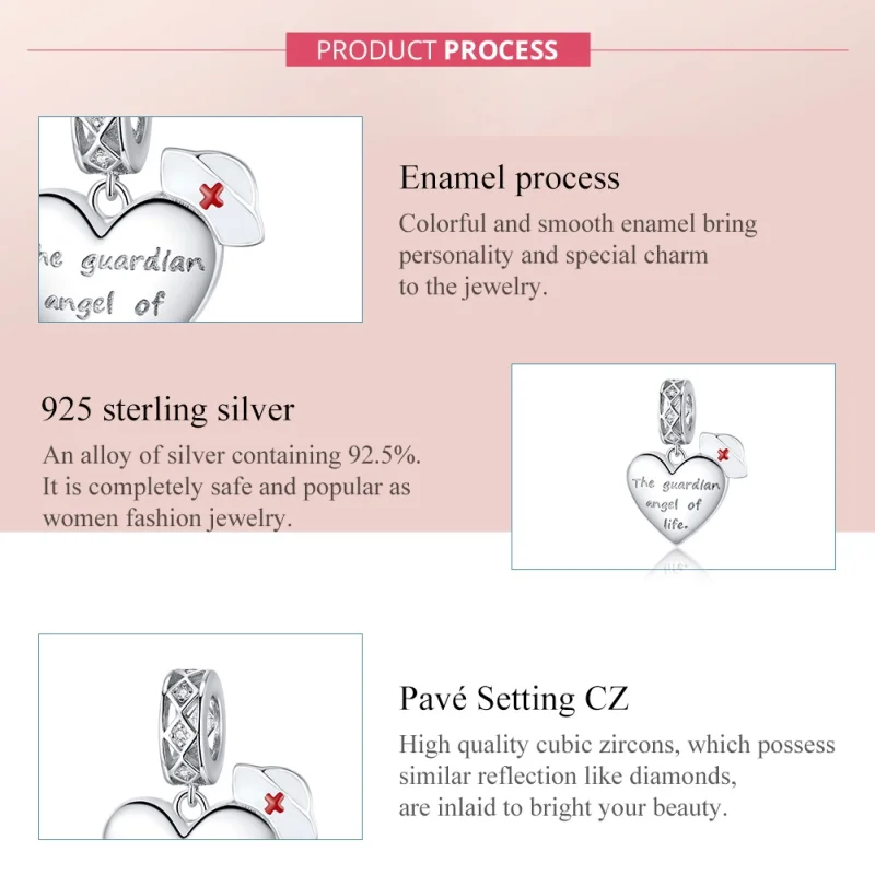 (imagem para) Charm Pendente O anjo da guarda da vida estilo Pandora - BSC307 - Visualizar 7