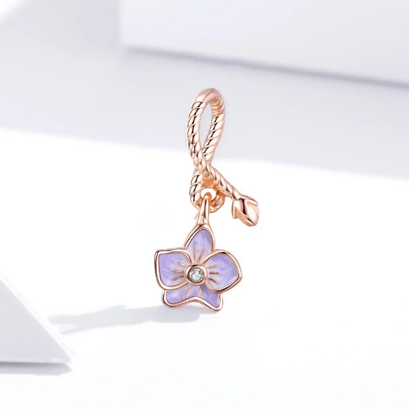 (imagem para) Charm Pendente Orquídea estilo Pandora Rose - BSC287 - Visualizar 4