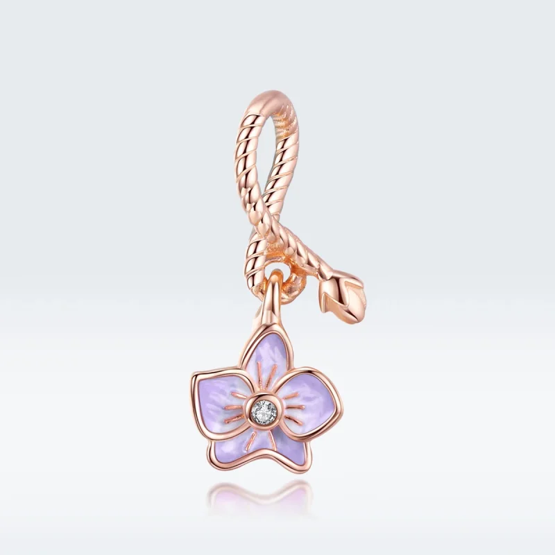 (imagem para) Charm Pendente Orquídea estilo Pandora Rose - BSC287 - Visualizar 5