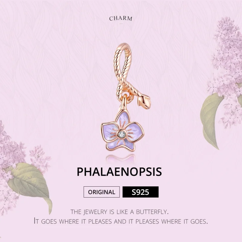 (imagem para) Charm Pendente Orquídea estilo Pandora Rose - BSC287 - Visualizar 6