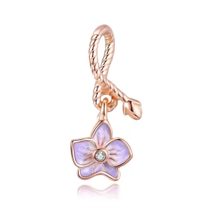 (imagem para) Charm Pendente Orquídea estilo Pandora Rose - BSC287