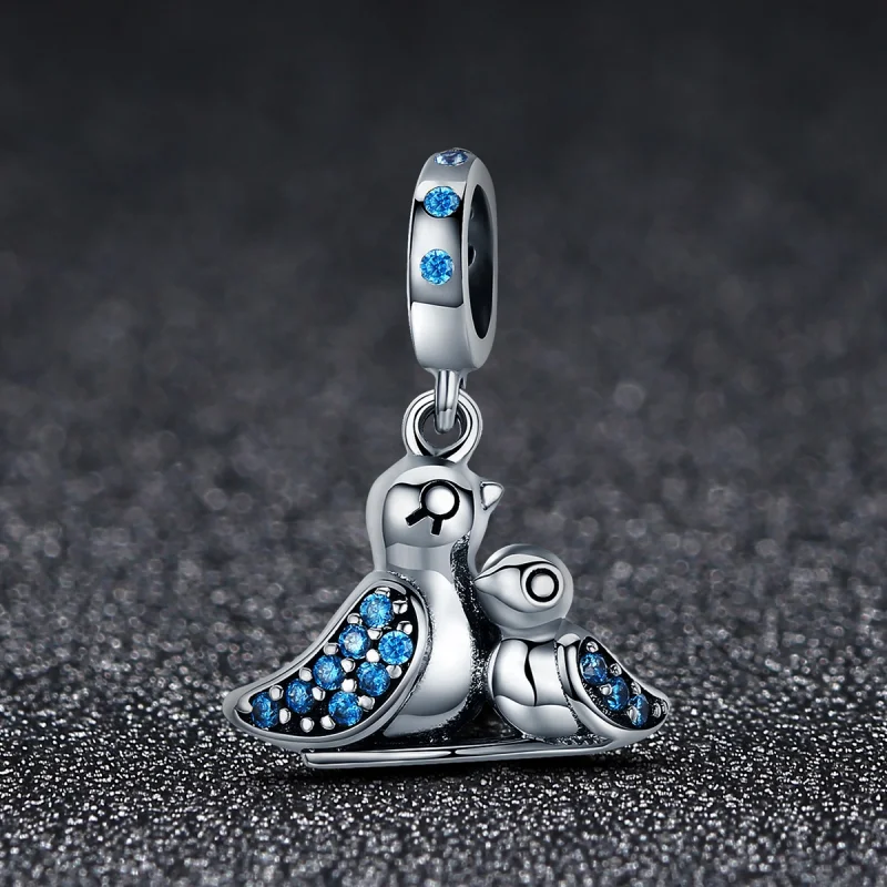 (imagem para) Charm Pendente Passarinho com a mãe estilo Pandora - SCC426 - Visualizar 2