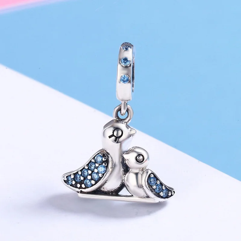 (imagem para) Charm Pendente Passarinho com a mãe estilo Pandora - SCC426 - Visualizar 3