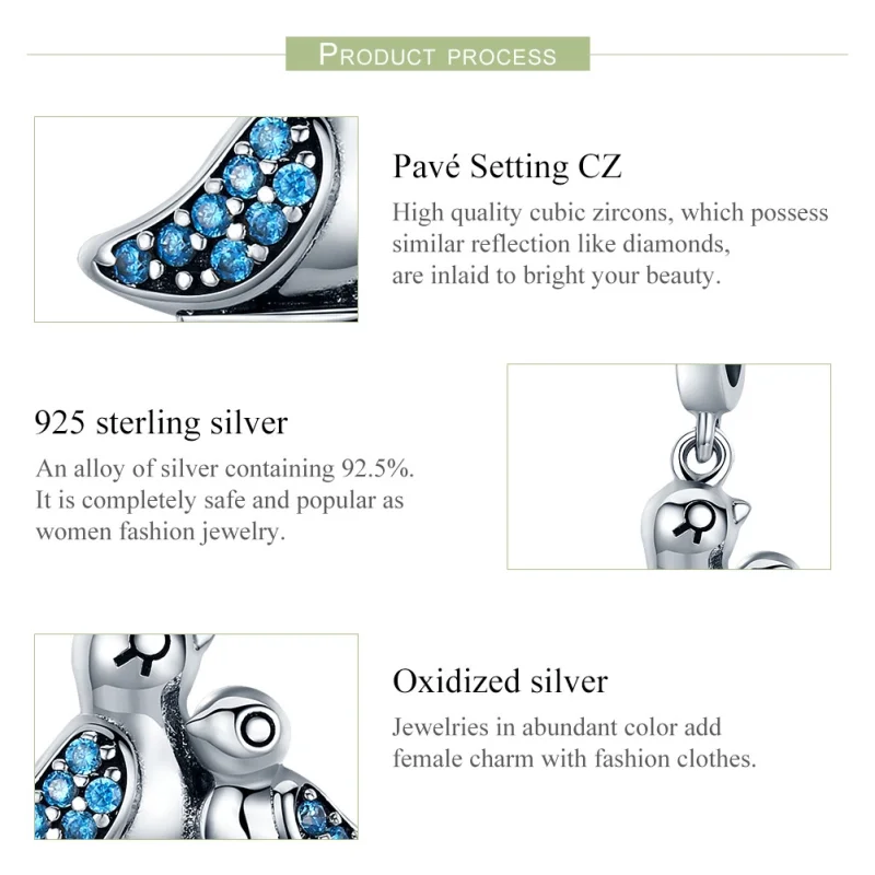 (imagem para) Charm Pendente Passarinho com a mãe estilo Pandora - SCC426 - Visualizar 6