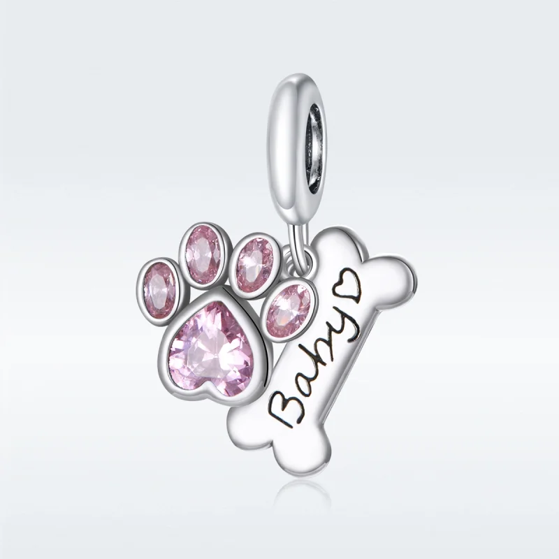 (imagem para) Charm Pendente Pata De Cachorro Fofinho estilo Pandora - SCC1680 - Visualizar 5