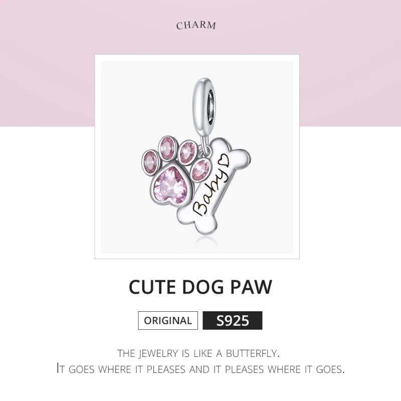 (imagem para) Charm Pendente Pata De Cachorro Fofinho estilo Pandora - SCC1680 - Visualizar 6