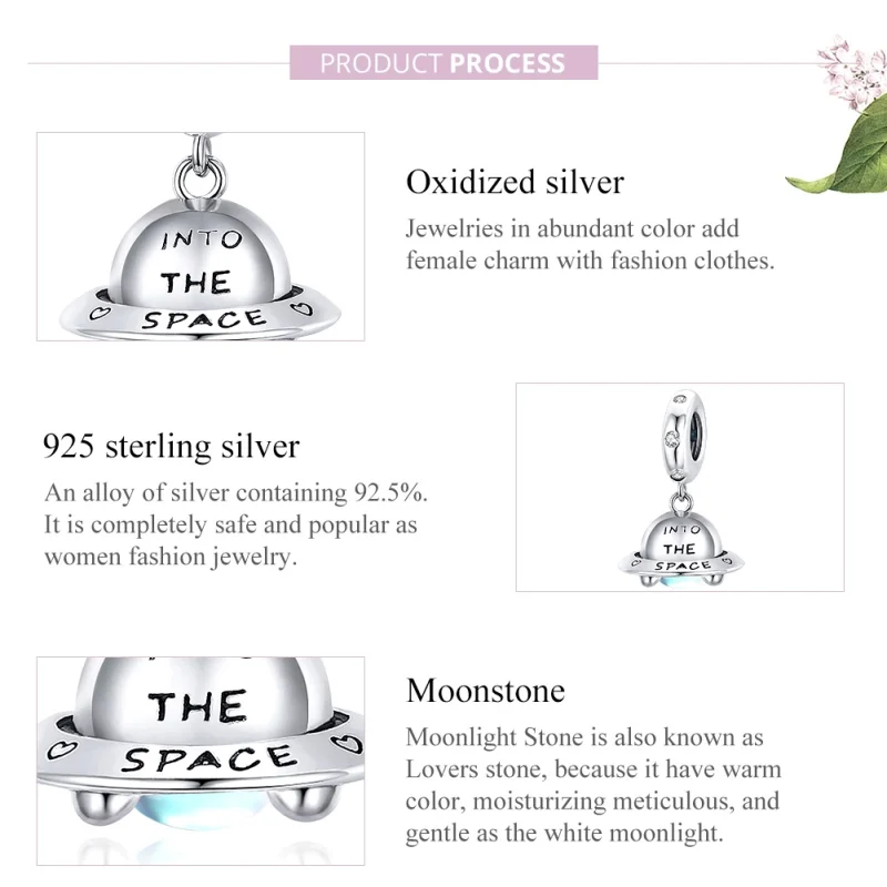 (imagem para) Charm Pendente Pequena Nave Espacial estilo Pandora - SCC1696 - Visualizar 8