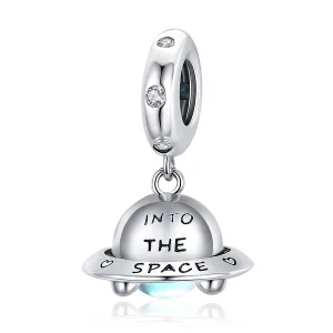 Charm Pendente Pequena Nave Espacial estilo Pandora - SCC1696 (imagem para) Charm Pendente Pequena Nave Espacial estilo Pandora - SCC1696