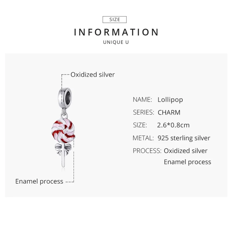 (imagem para) Charm Pendente Pirulito estilo Pandora - SCC1491 - Visualizar 8