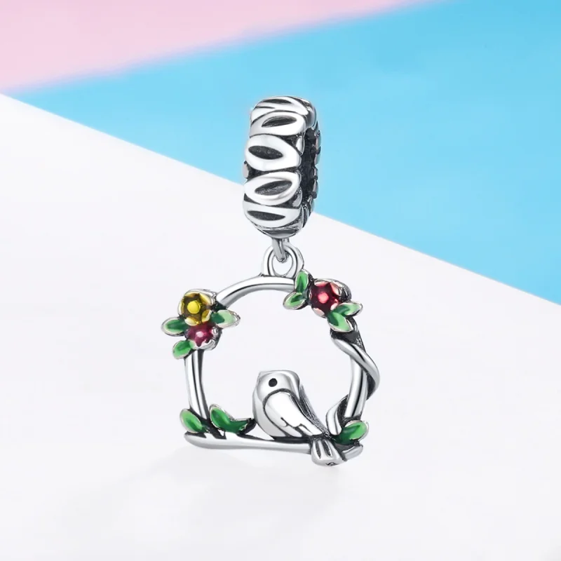 (imagem para) Charm Pendente Pássaro da primavera estilo Pandora - SCC645 - Visualizar 3