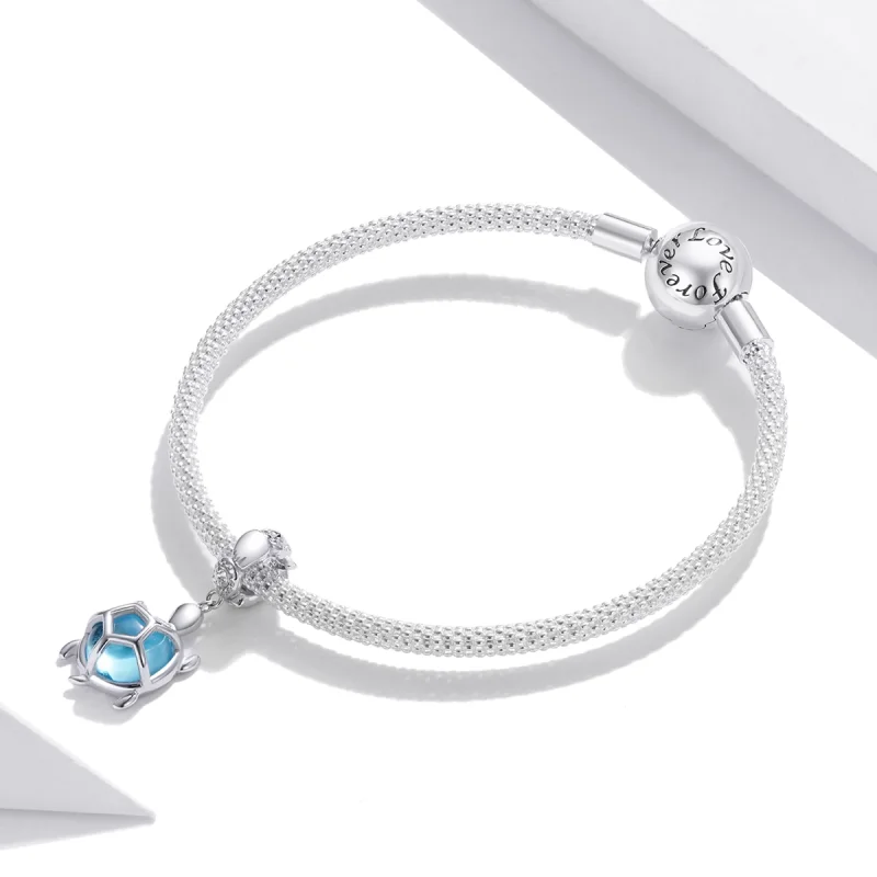 (imagem para) Charm Pendente Tartaruga de vidro Murano Azul estilo Pandora - SCC1804 - Visualizar 3