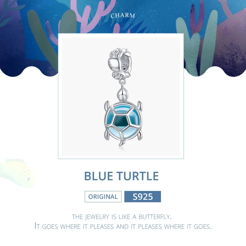 (imagem para) Charm Pendente Tartaruga de vidro Murano Azul estilo Pandora - SCC1804 - Visualizar 6